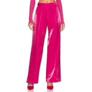 Revolve Line and Dot Fuchsia Quinn Hot Pink Shimmer Wide-Leg Pants Barbie